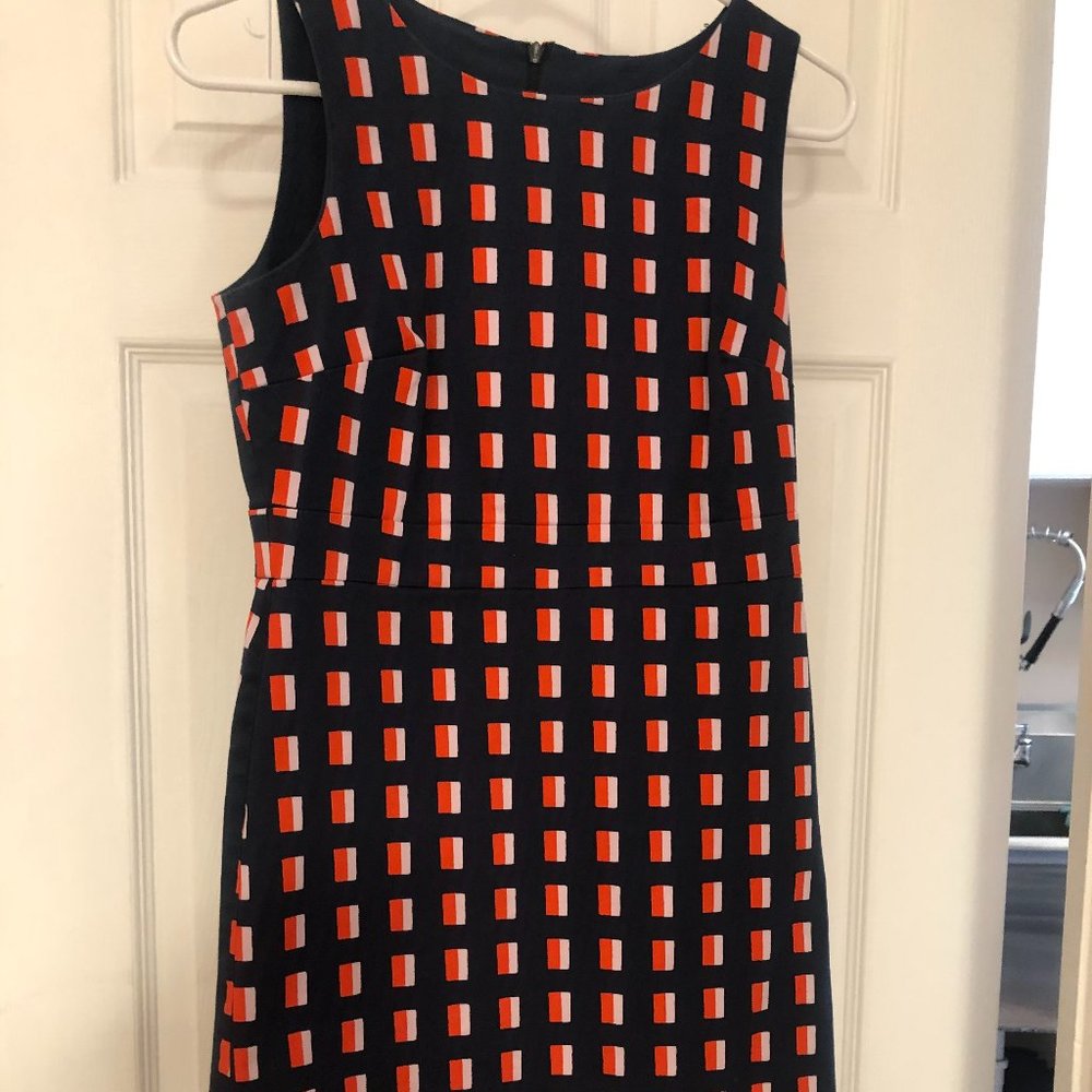 Ann Taylor Blue dress with orange and pink squares-size 0P